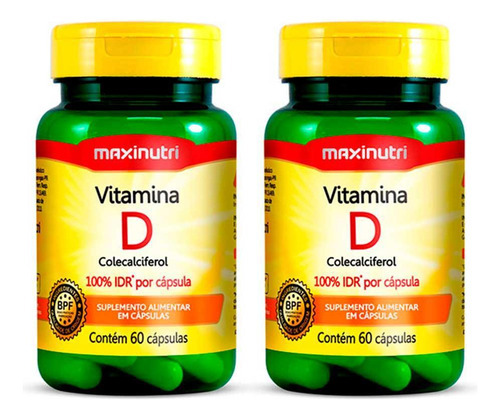 Kit 02 Vitamina D 100% Idr 60 Capsulas Maxinutri