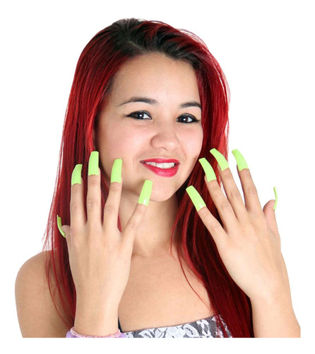 Imagem 1 de 1 de Unhas Neon Verde - Halloween