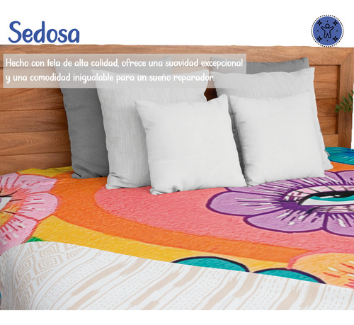 Sabana Ligera Ultra Suave Cálidad Premium Estampado De Moda Ojo Flor