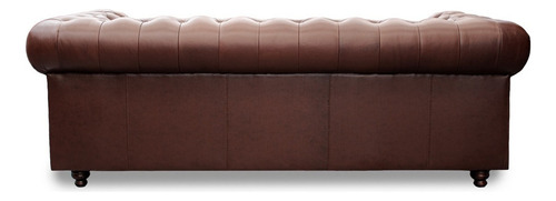 Sofá De Piel Genuina Chesterfield Chpv Confortopiel Color Tabaco