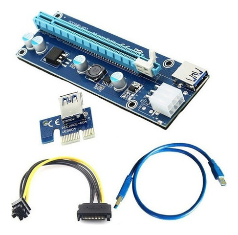 Tarjeta Vertical Riser Usb 3.0 1-16x Pci-e Molex Miner V006c