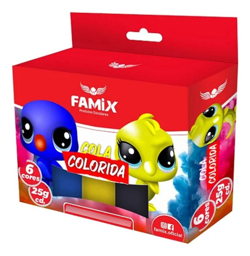 Cola Líquida com glitter Famix Cola glitter - Multicor