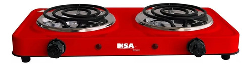 Parrilla Electrica 2 Quemadores Disa Home Color Rojo