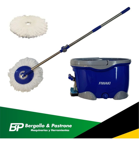 Imagen 3 de 10 de Limpiador Escurridor Balde Con Pedal Fiwaki + 2 Paños