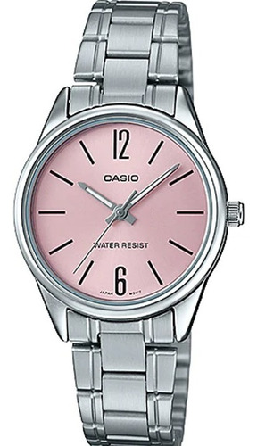 Reloj Casio Quartz Ltpv005 Mujer Rosa Full Color Del Fondo Rosa Ltp-v005d-4b