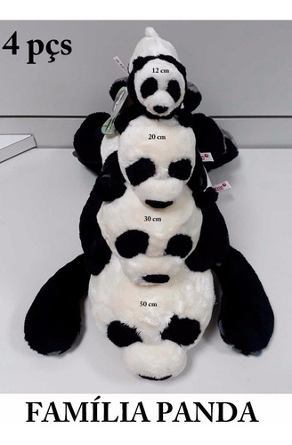 Familia Panda Bicho De Pelúcia 4 Pçs Casa Dos Ursos Curitiba