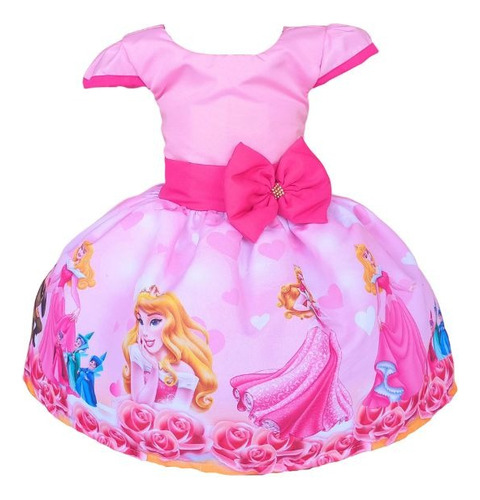 Vestido Temático Princesa Aurora Bela Adormecida Festa