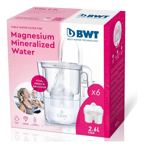 Bwt - Jarra Filtradora De Agua 2,6l + 6 Filtros