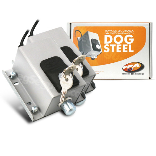 Kit 2 Trava Eletromagnética Dog Steel Ppa Portão Eletrônico