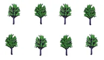 Comprar 8 Arboles Vegetación Verde Maqueta Modelismo Escala 4 Cm