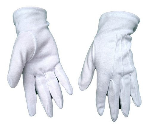 6par Guantes Blancos Algodón Para Escolta Mesero Chambelan