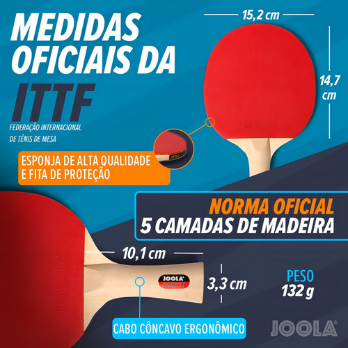 Juego de raquetas de tenis de mesa Joola Family Set, color negro, tipo cable cóncavo