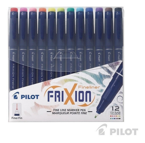 Imagen 1 de 5 de Marcadores Frixion Fineliner 12 Unids Para Pintar - Borrable