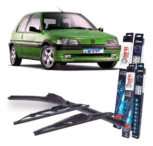 Kit 3 Escobilla Aerodinámica P/ Peugeot 106 1995 / 1999 3u