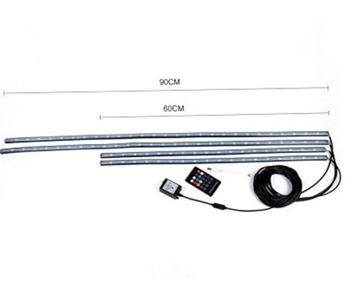4 Piezas Rb Led Inalámbrico De Luz De Coche Tira De Tubo De