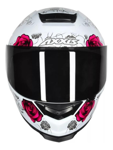 Capacete para moto  integral Axxis  Eagle  white e pink flowers tamanho PP 