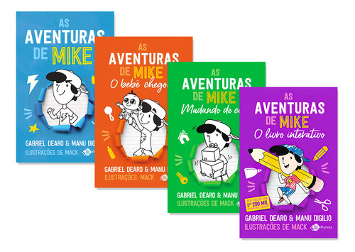 Kit As Aventuras De Mike Vol. 1, 2, 3 - Gabriel Dearo E Manu Digilio + O Livro Interativo