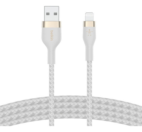 Cable Usb-a A Ligthing 1mt  Pro Flex Belkin Blanco