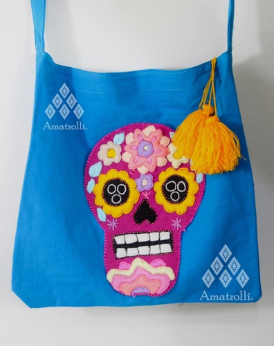 Morral De Tela Típico Mexicano Modelo Calaca