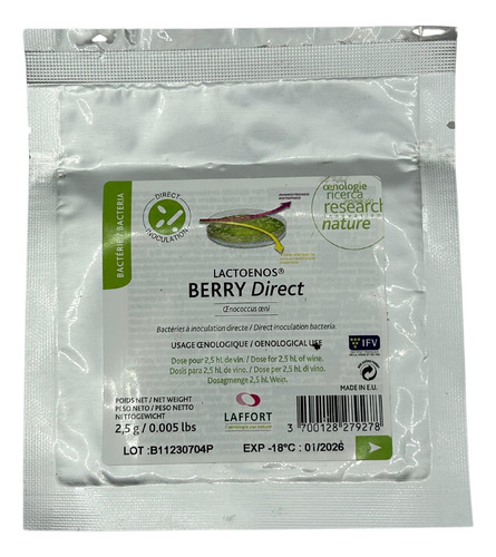 Bacterias Para La Inoculación Directa Berry Direct 2.5hl