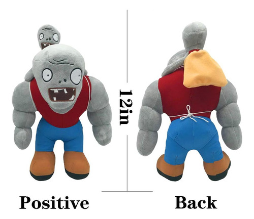 Plantas V.s. Zombies Gargantuar Zombies Plush Toys, 12 Muscl