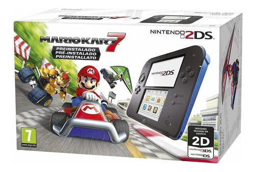 Nintendo 2DS Mario Kart 7 Bundle azul/preto