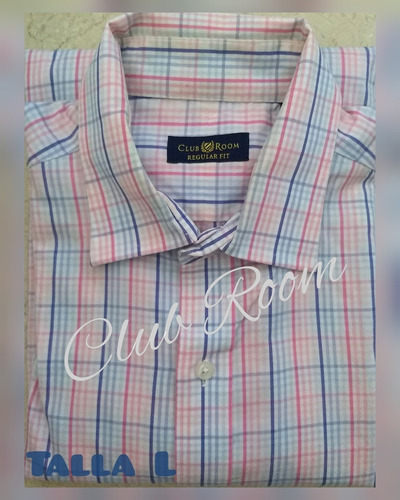 Camisa Club Room Manga Larga L Usada Regular Fit