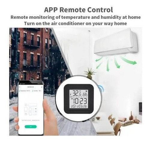 Imagem 7 de 9 de Sensor Temperatura Umidade Wifi C/emissor Ir Tuya Smart Life