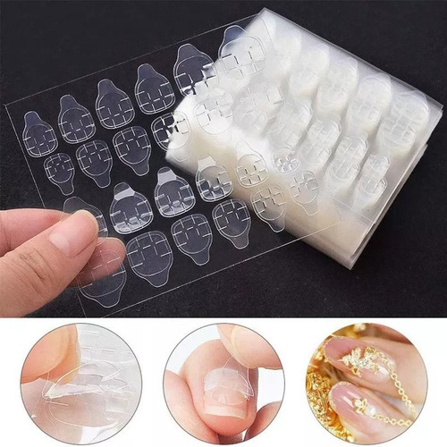 5hojas Pegamento Repuesto Uñas Postizas Adhesivo Desmontable