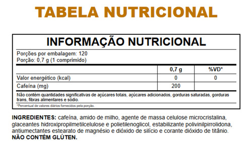 Cafeina 200mg 120 Caps TermogĂȘnico Original Growth