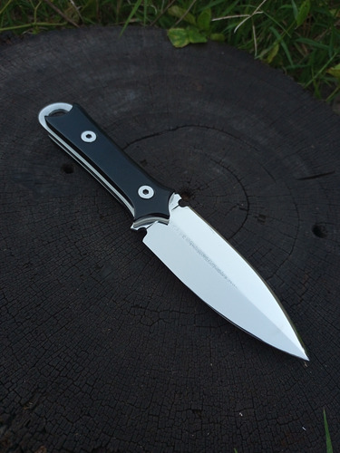 Cuchillo Daga Edc Artesanal Pequeña Funda De Cuero Negro
