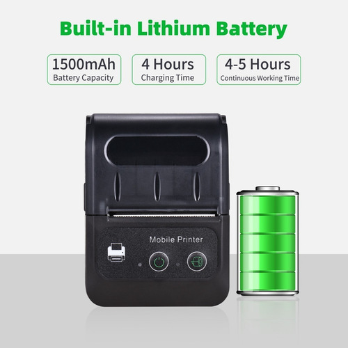 Imagen 7 de 7 de Impresora Térmica Bluetooth De 58 Mm Inalambrica +6rollos