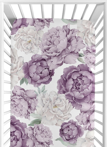 Sweet Jojo Designs Lavanda Púrpura Boho Shabby Chic Floral N