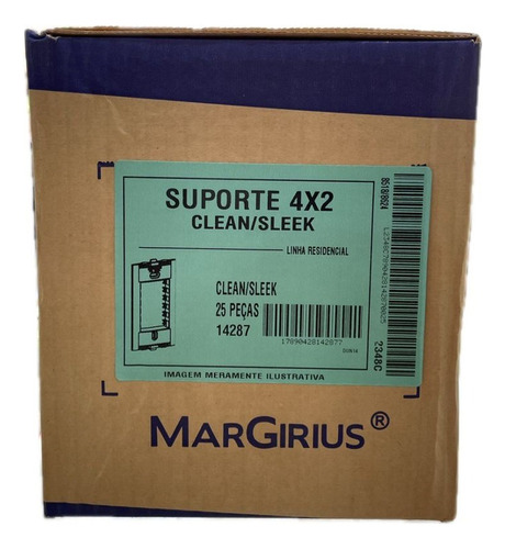 Suporte 4x2 Margirius Linha Sleek Ate 3 Modulos - Kit C/ 10