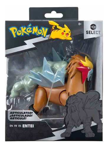 Figura Entei Select - Pokémon - Jazwares - Articulado 15 Cm
