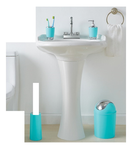 Set Para Baño Stilo Elegante Decore En Azul