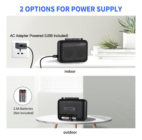 Reproductor De Casete Portátil Con Transmisor Bluetooth,