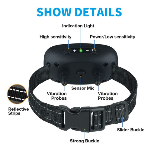Collar Antiladridos De Perro Hentay Recargable E Impermeable