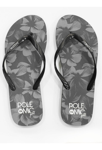 Sandalia Mujer Flip Flop Flores Print Gris Hawaiana Chalas