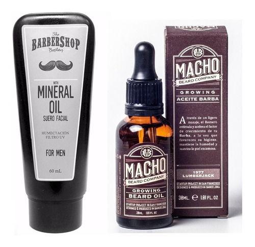 Kit X2 Tónico Macho + Aceite Mineral Barbershop Barba