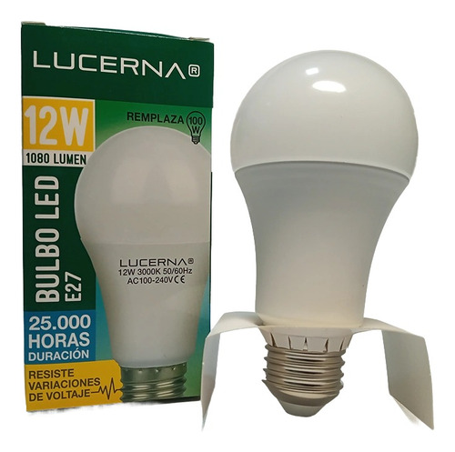 Lucerna 12wa603k Bulbo Led 12w E27 3k 100-240v 25000 Horas