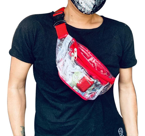 Imagen 8 de 8 de 200 Cangureras Transparentes Notbigdeal Roja Unisex