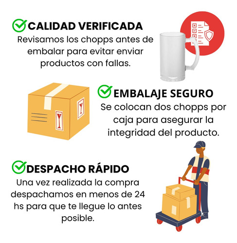 Chopp Vidrio Esmerilado Para Sublimar Transparente X 5 Un Blanco Esmerilado