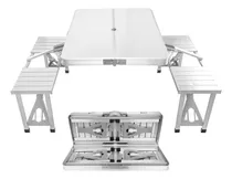 Comprar Mesa Plegable Camping Aluminio 4 Bancos Jardin Playa Picnic