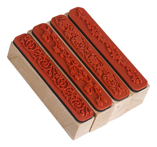 . 4 Sellos De Patrones, Sellos De Madera, Sellos Decorativos