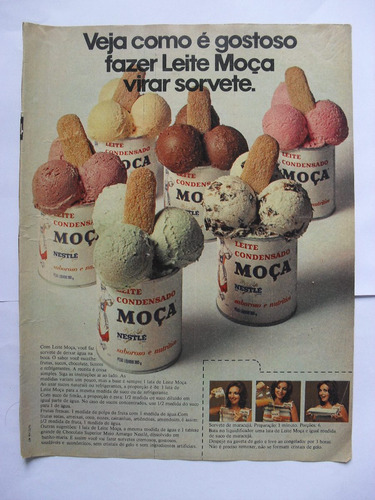 Propaganda Antiga Leite Moça 20 X 27 Cm Abril/1972 (Usado)