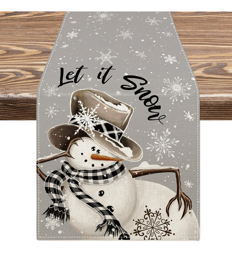 Anydesign Camino De Mesa De Navidad Con Diseño De Muñeco De