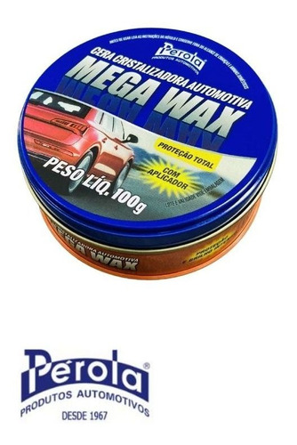 Cera Cristalisadora  Mega Wax 100g C/ Aplicador - Pérola