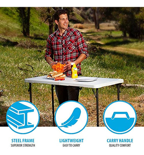 Imagen 4 de 5 de Mesa Plegable Para Acampar Y Ajustable 4 Pies, Blanco