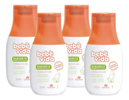 4un Bebe Vida Sabonete Liquido 200ml Davene